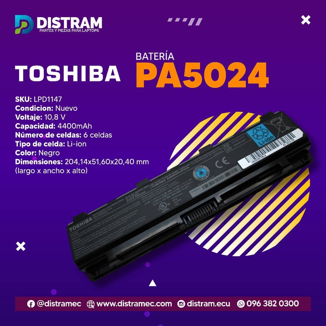 BATERIA TOSHIBA PA5024U-1BRS laptop (4400mAh, 6 cells)