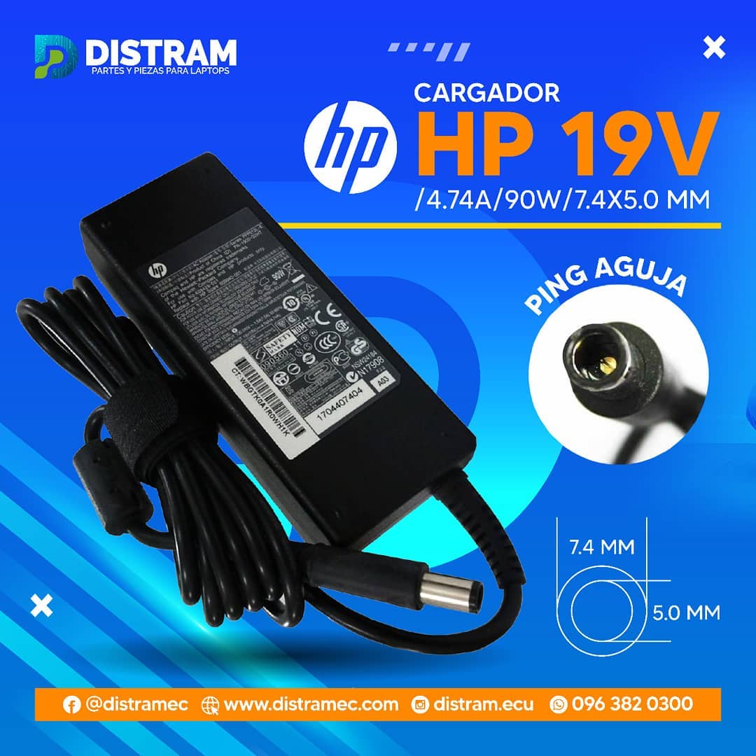 CARGADOR HP 19V/4.74A/90W/7.4X5.0MM PING AGUJA