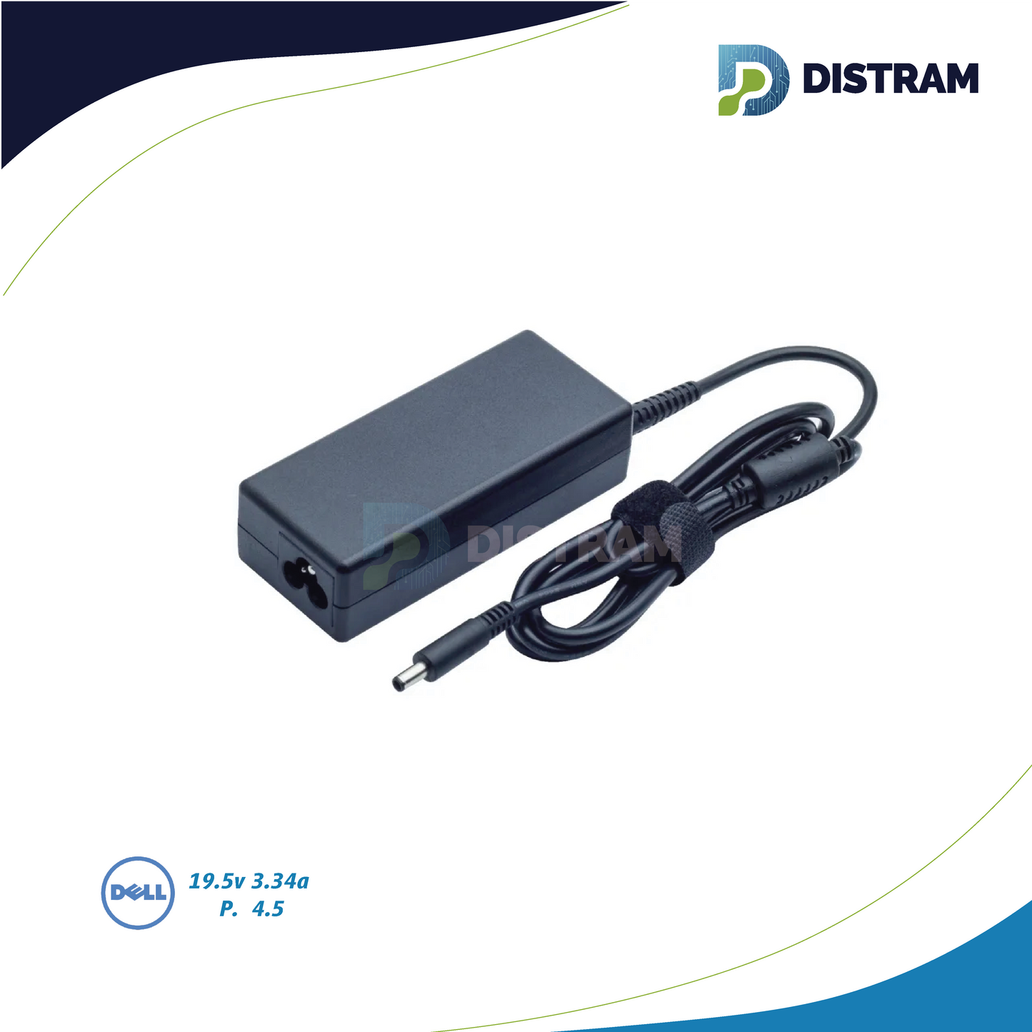 CARGADOR DELL 19.5V/3.34A/65W/4.5X3.0MM PLUG AGUJA MINI
