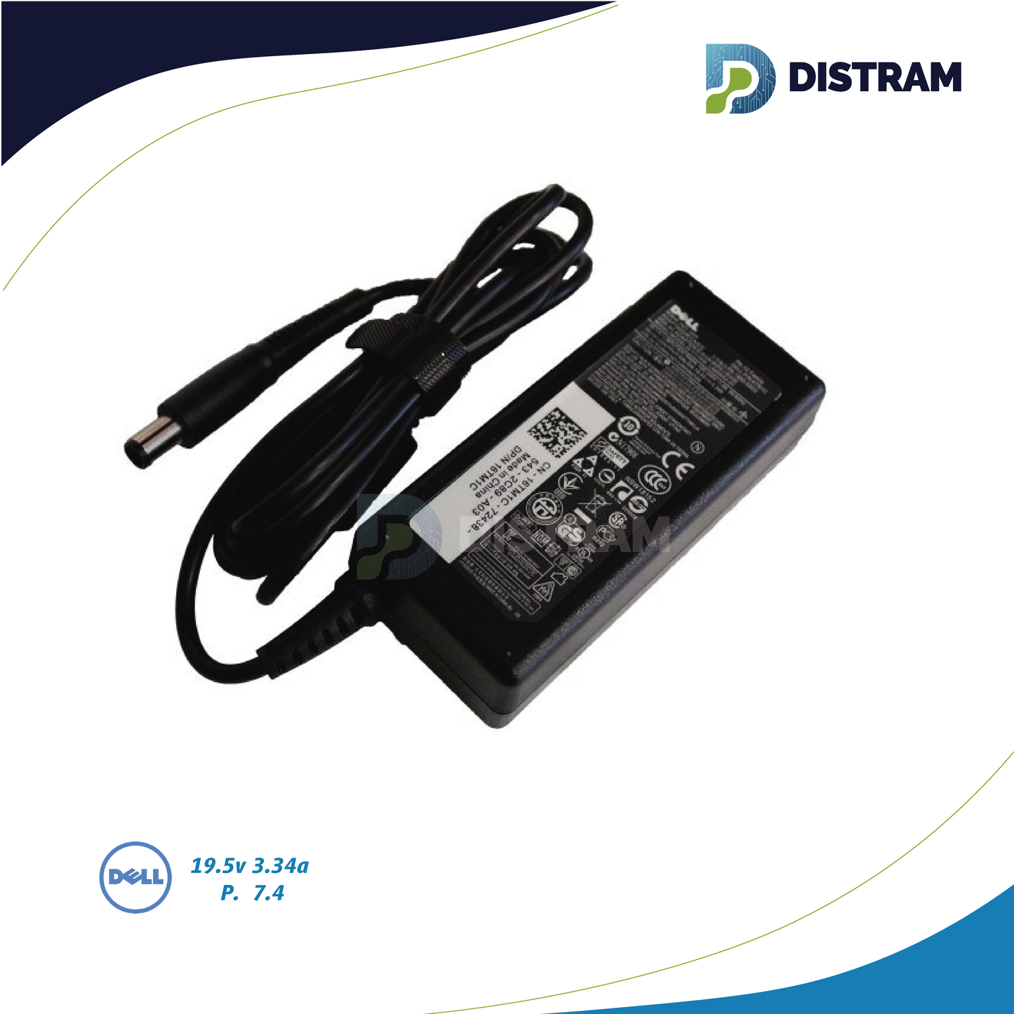 CARGADOR DELL PA-12 19.5V/3.34A/65W/7.4X5.0MM PLUG AGUJA