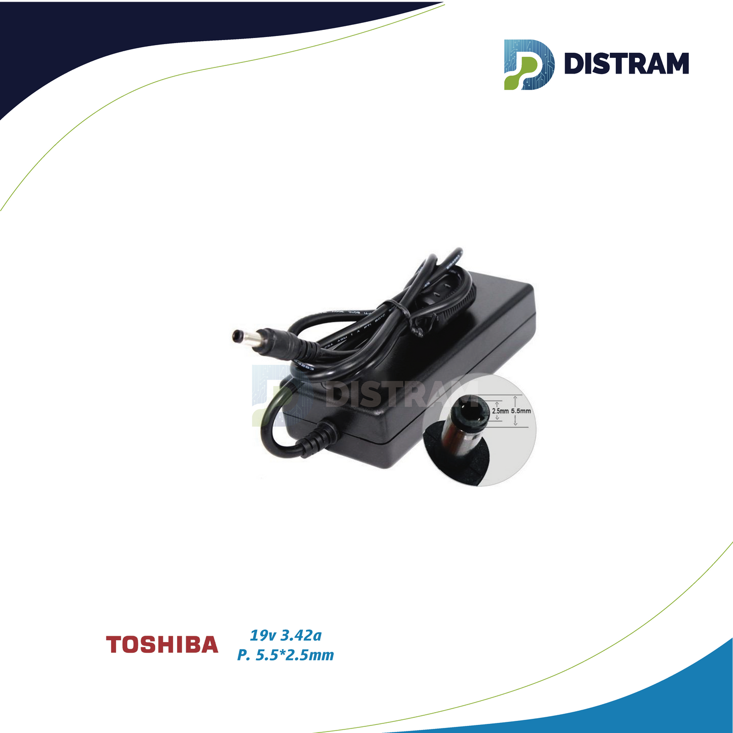 CARGADOR TOSHIBA 19V/3.42A/45W/5.5X2.5MM