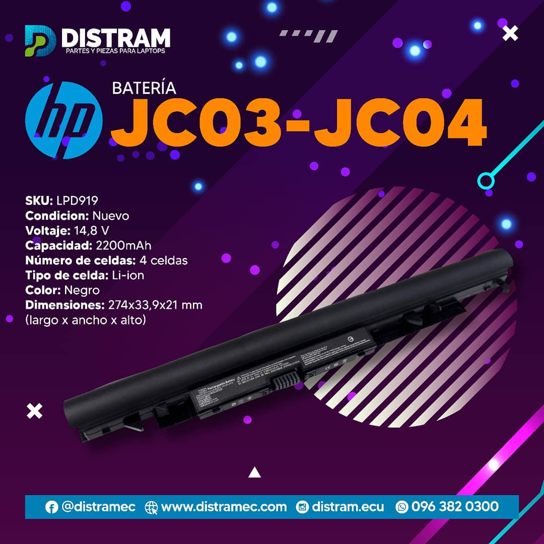 BATERIA HP JC04 GARANTIA 3 MESES