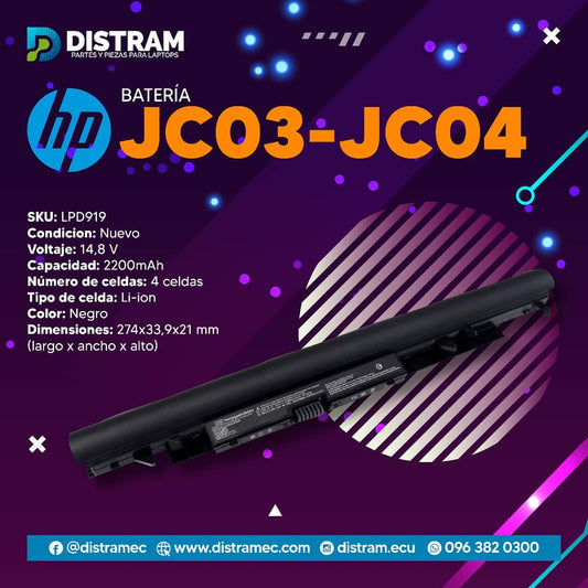 BATERIA HP JC04 / JC03 laptop (2200mAh, 4 cells)