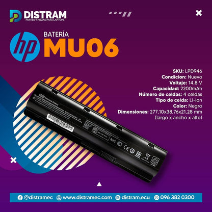BATERIA HP MU06 laptop (5200mAh, 6 cells)
