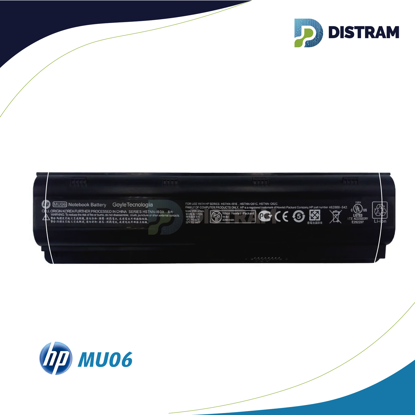 BATERIA HP MU06 laptop (5200mAh, 6 cells)